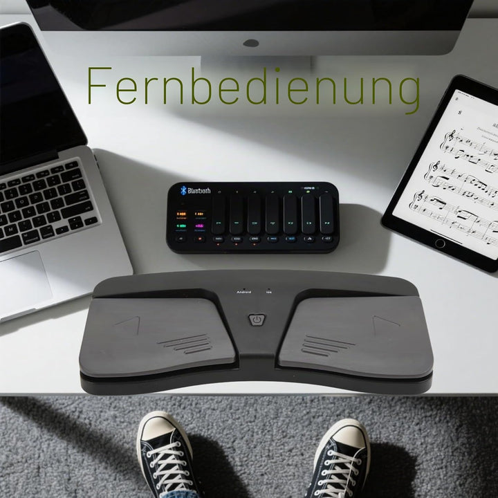 Page Turner Pedal für Tablets, Kabelloses Fusspedal Musik Page Turner für IOS, für Android, Batterie