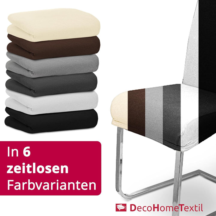 DecoHomeTextil Universal Stretch Uni Stuhlhusse Stuhlhussen Husse Hussen mit 200g/m² 4er Set Hellgra