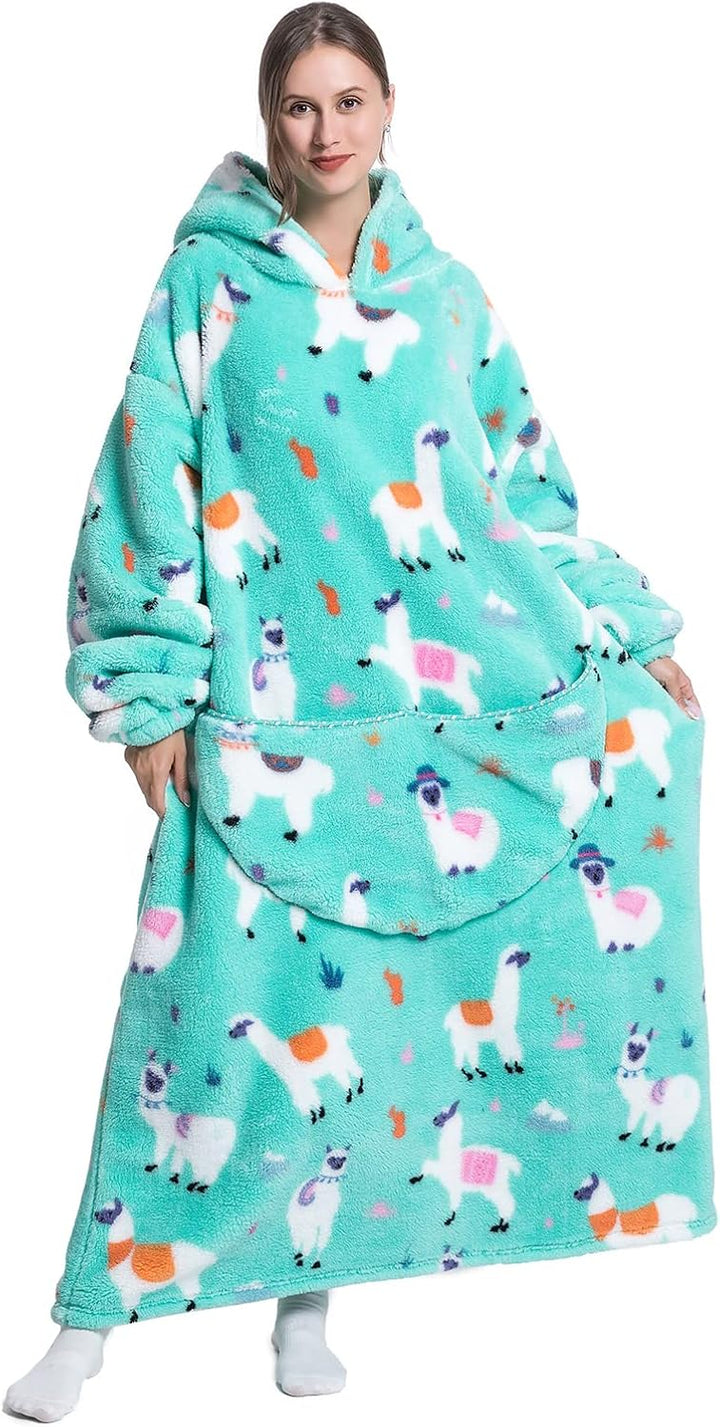 JOREAY Lange Hoodie Decke mit Ärmeln für Damen Herren, Kuschelig Deckenpullover, XXL Übergrosse Deck