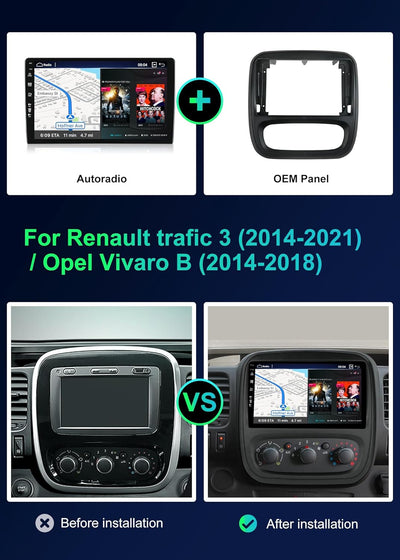 BXLIYER ¦ 8G+256G ¦ Android 12 IPS Autoradio Passt für Renault trafic 3 / Opel Vivaro B (2014-2021)