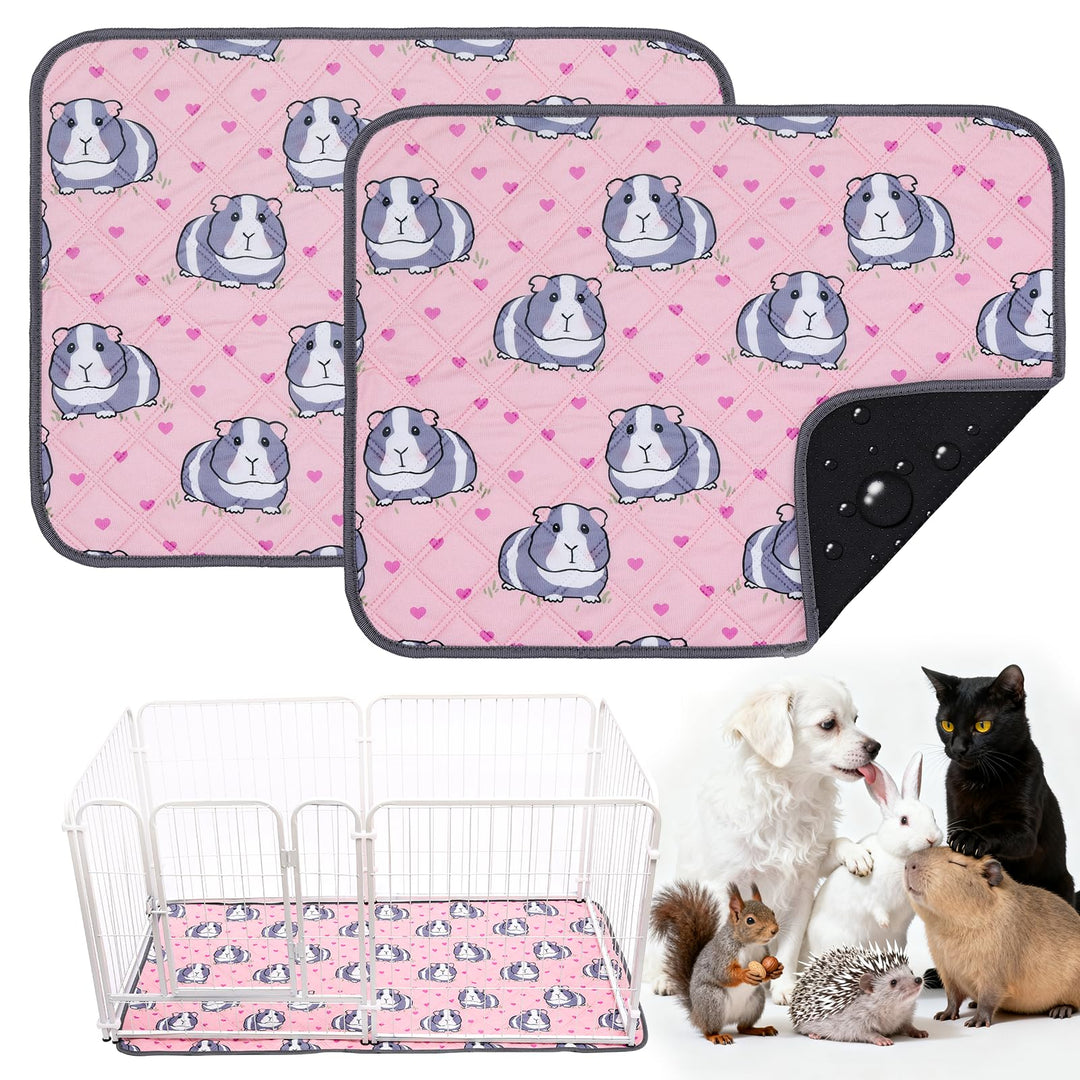 2 Stück PIPI Pads 60x45cm für Meerschweinchen, wasserdichte & rutschfeste Unterlage mit 4 Lagen, sup