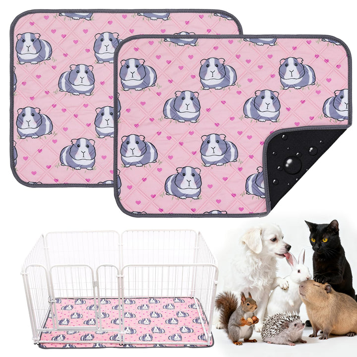 2 Stück PIPI Pads 60x45cm für Meerschweinchen, wasserdichte & rutschfeste Unterlage mit 4 Lagen, sup