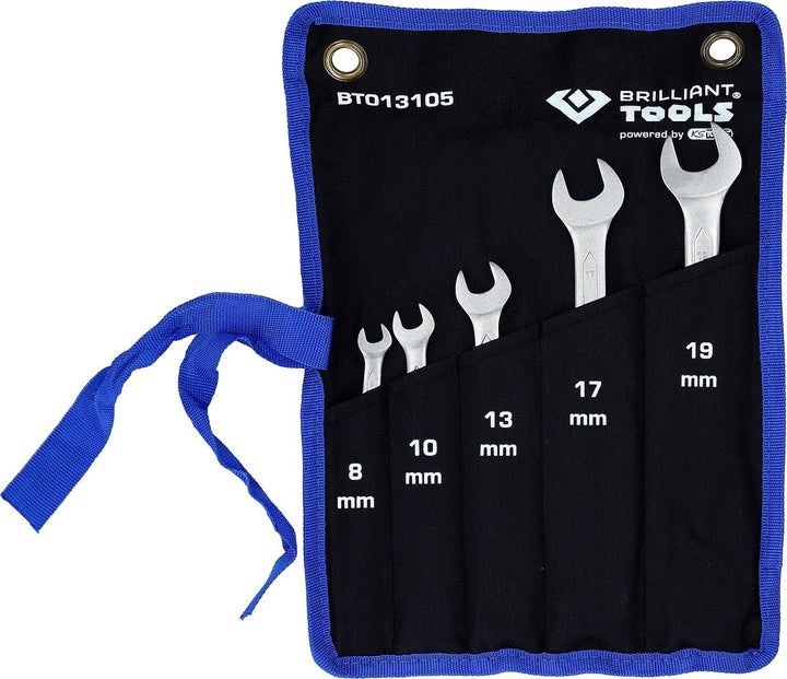 BRILLIANT TOOLS BT013105 Ratschenringschlüssel-Satz, 5-tlg, 8 - 19 mm [Powered by KS TOOLS] 8 - 19 m
