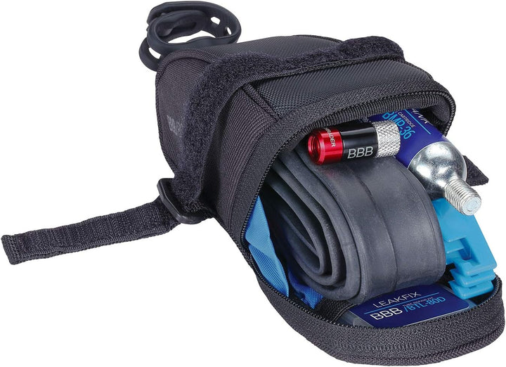 BBB CyclingSpeedPack Sgebogene Satteltasche|Wasserdichter Reissverschluss|LED-Rücklicht Montagehalte
