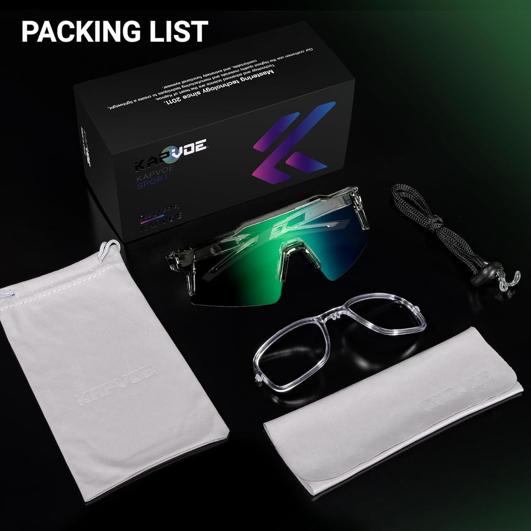 KAPVOE Photochromatische Selbsttönend Fahrradbrille TR90 Rahmen für Herren Damen Jungen Mädchen Klar