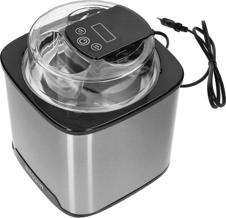 BROWIN® Eismaschine für Eiscreme, Sorbets & gefrorenen Joghurt, 1,5L Kapazität, LED-Display, einfach