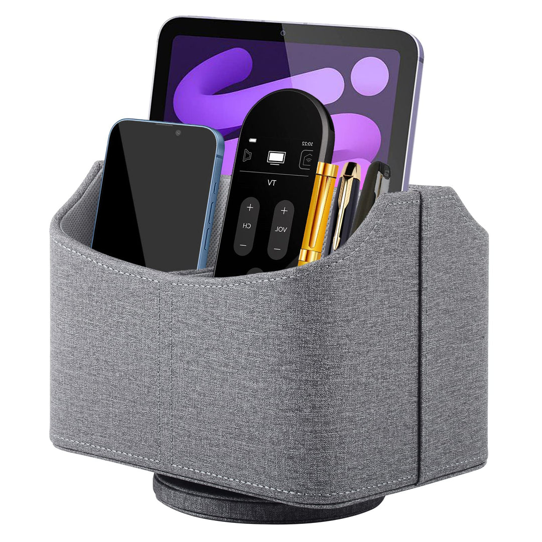 360° Drehbarer Fernbedienungshalter,TV fernbedienung aufbewahrung,PU Leder Fernbedienung Organizer m