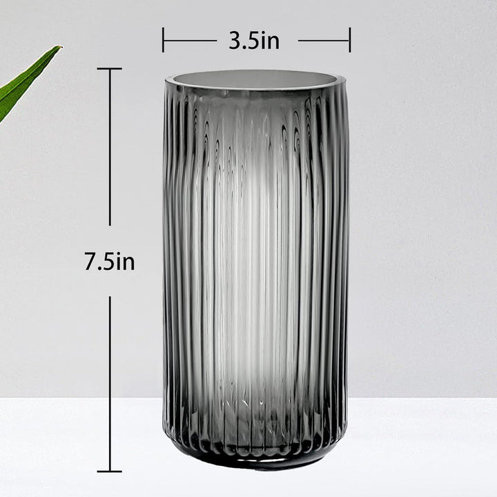 Muyan Glasvase für Blumen, vertikale gestreifte Blumenvase, Moderne Desktop-Dekoration, Blumenarrang