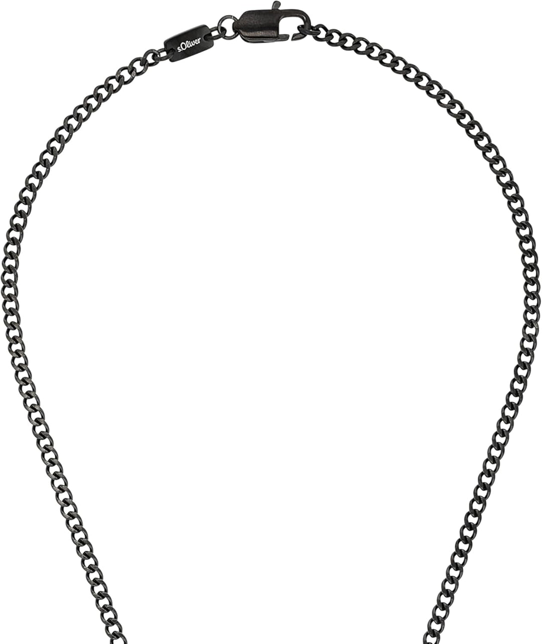 s.Oliver Kette mit Anhänger Edelstahl Carbon Herren Halsschmuck, 50 cm, Schwarz, Kreuz, Kommt in Sch