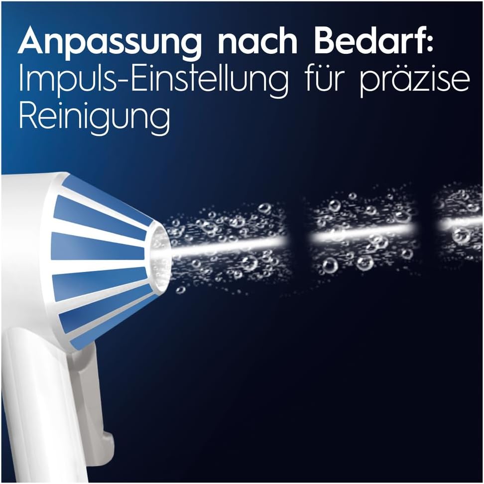 Oral-B AquaCare 6 Kabellose Munddusche, 3 Ersatzdüsen, Zahnzwischenraumreiniger, sanfte Zahnreinigun
