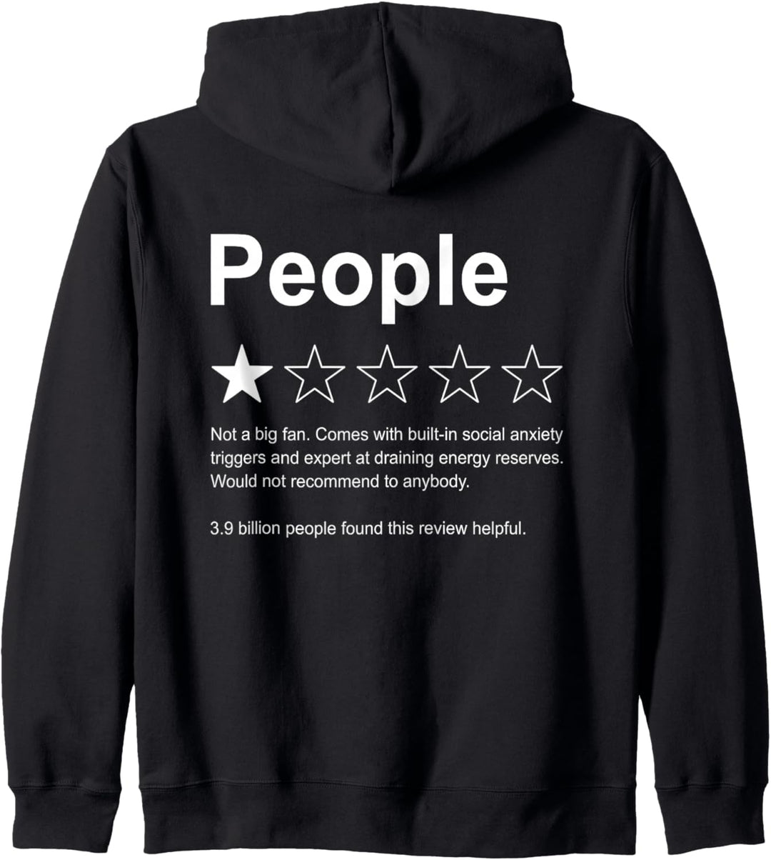 People One Star Rating Would Not Recommend Funny Introverts Kapuzenjacke