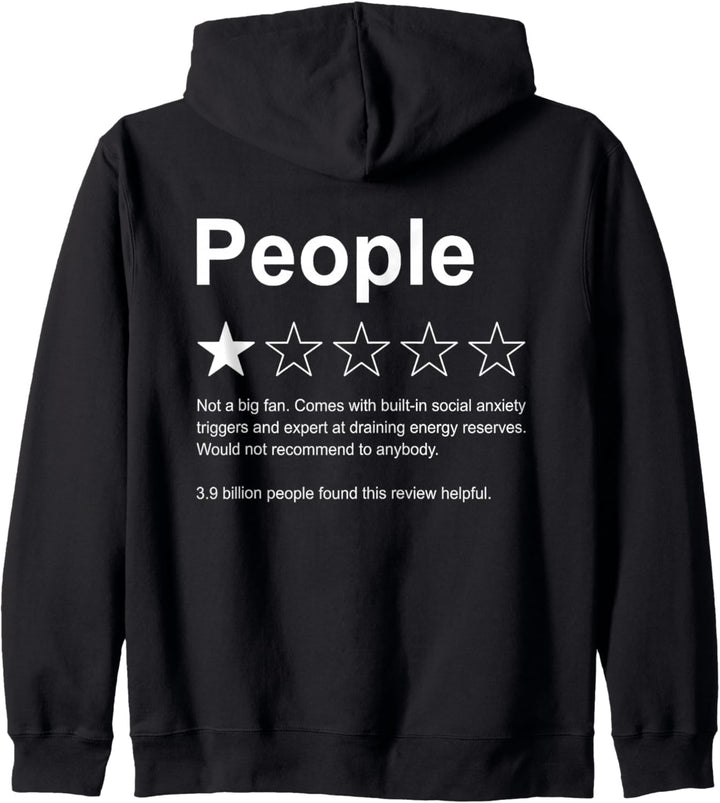 People One Star Rating Would Not Recommend Funny Introverts Kapuzenjacke