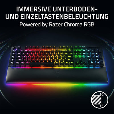 Razer BlackWidow V4 Pro - Mechanische Gaming-Tastatur Chroma RGB (grüne mechanische Switches, Befehl