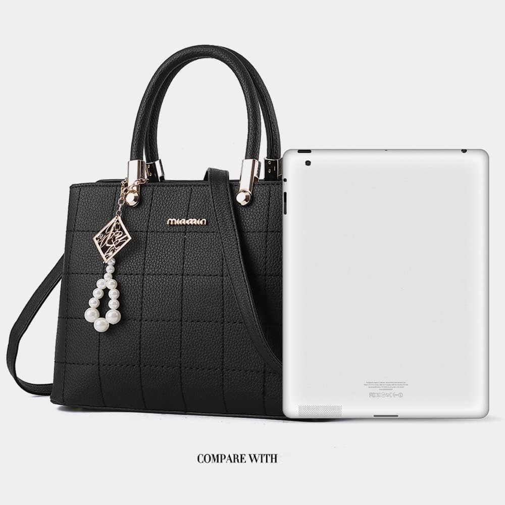 BestoU handtaschen damen Schwarz gross Leder Damen Schultertasche Frauen Umhängetasche, Schwarz
