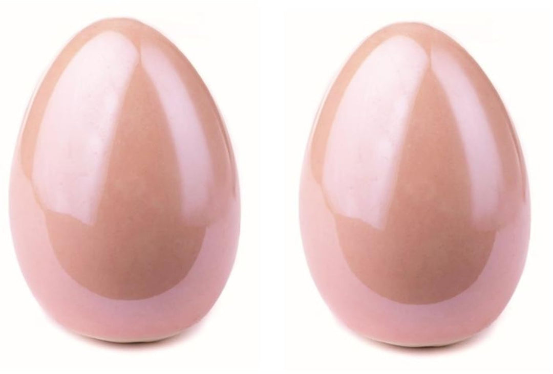 ETC dekoratives frühlingshaftes Dekoei Keramikei Osterei aus Keramik hochglänzend in frischem rosa i
