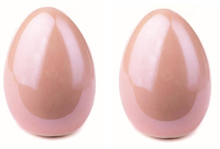 ETC dekoratives frühlingshaftes Dekoei Keramikei Osterei aus Keramik hochglänzend in frischem rosa i