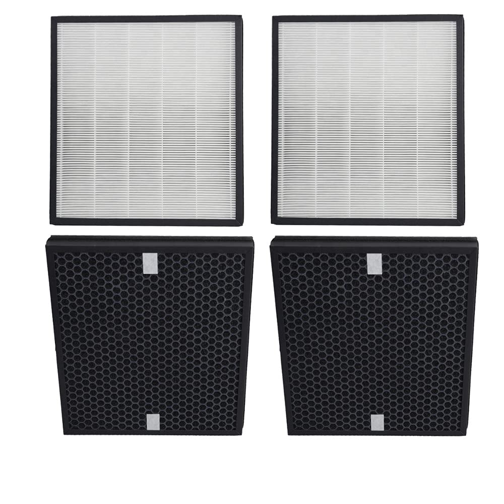 Trade-Shop Ersatz für 2X HEPA-Filter + 2X Aktivkohle-Filter Philips AC4158/00 kompatibel mit Philips