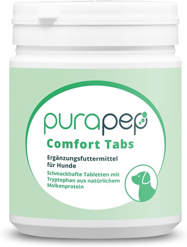 purapep Comfort Hunde Tabs - Natürliches Beruhigungsmittel mit Tryptophan, Magnesium und B-Vitaminen