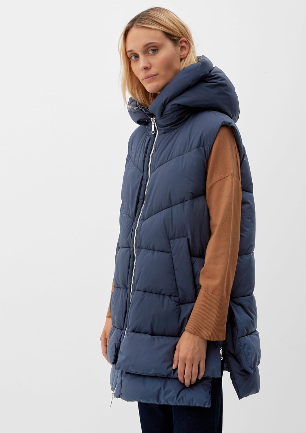 s.Oliver Damen Weste ärmellos, blau 5959