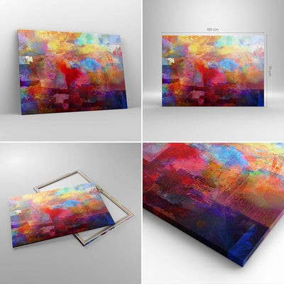 Bilder auf Leinwand 100x70cm Leinwandbild mit Rahmen Abstraktion modern Gross Wanddeko Bild Schlafzi