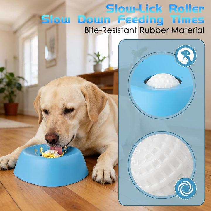 Dfydghb Schleckball Hunde, Beissfester Gummi Lick Bowl für Hunde Hundelickspielzeug, Nonrutsch Leckb