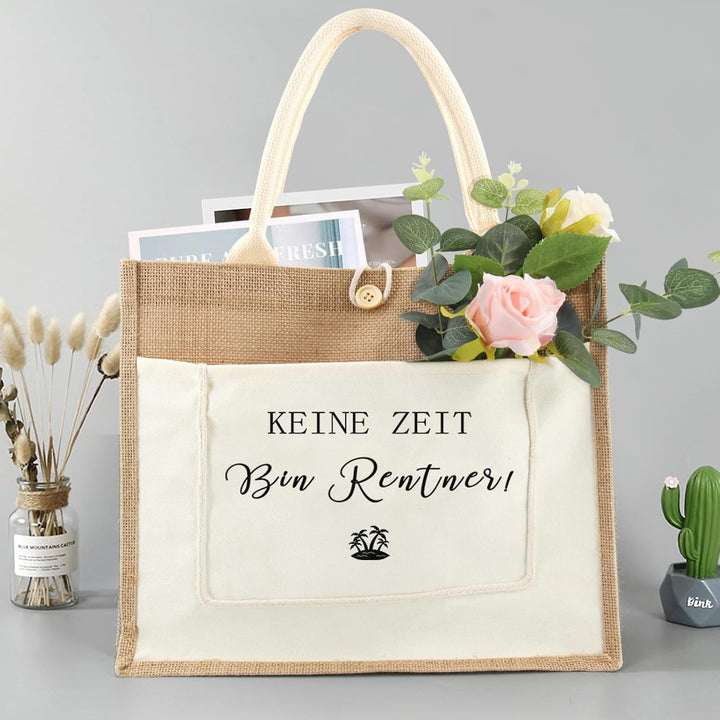 Tarklanda Jutetasche Damen Geschenk Jute Shopper Bag, Jute Einkaufstasche personalisiert Jutebeutel