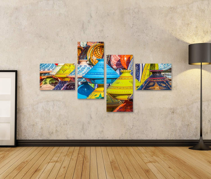 islandburner Bild auf Leinwand Tajines Auf Dem Markt In Marrakesch Marokko Bilder Wandbilder Poster