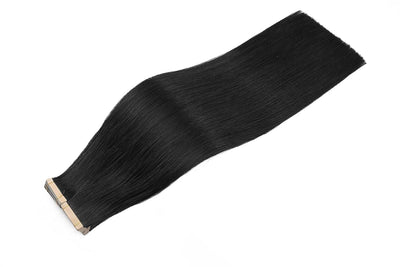 HotLulana Tape Extensions Echthaar 40stück 80g Jet Schwarz Skin Weft Extensions echthaar 100% Natürl