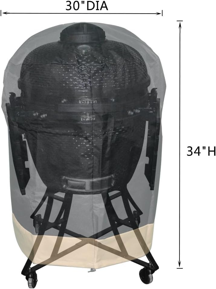 Onlyfire Kamado Grill Abdeckung, Kompatibel für grosse Big Green Egg Grills und Grills vom Typ Kamad