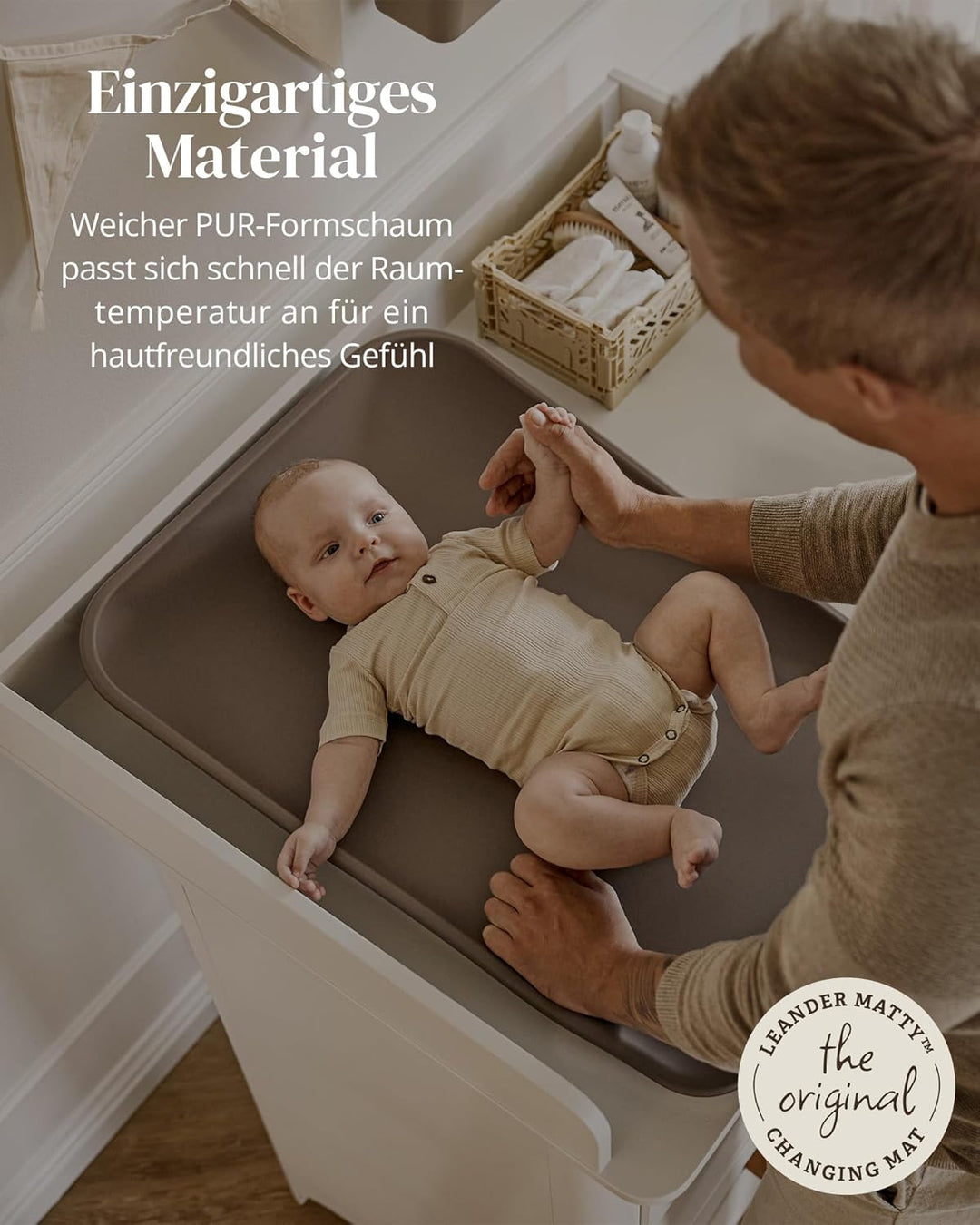 Leander Wickelauflage Matty mocca - braun - brown
