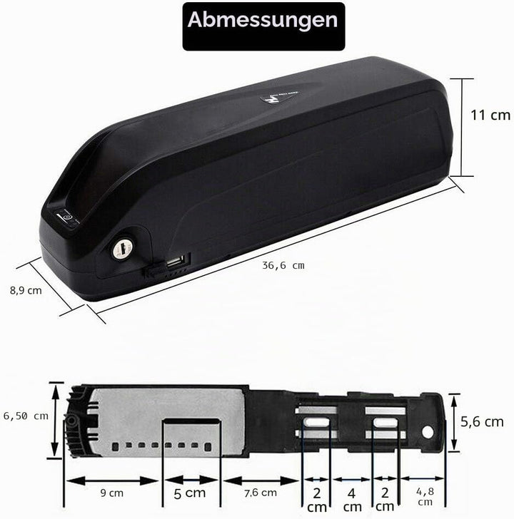 Yasco 48v 13ah Ebike Akku Elektro Fahrrad Batterie Lithium Ionen Fahrrad Batterie mit Ladegerät, eBi