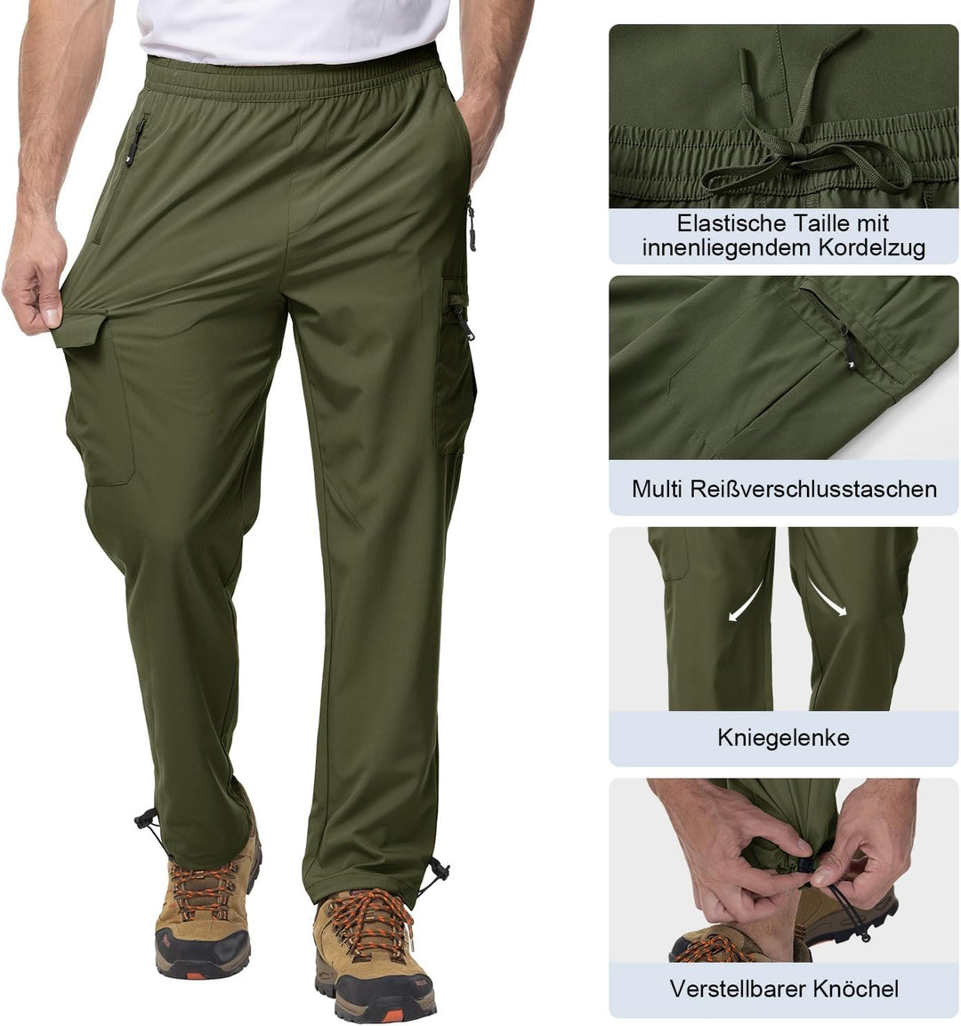 YSENTO Herren Wanderhose Outdoorhose Trekkinghose Sommer Leichte Atmungsaktiv Schnell Trockend Funkt
