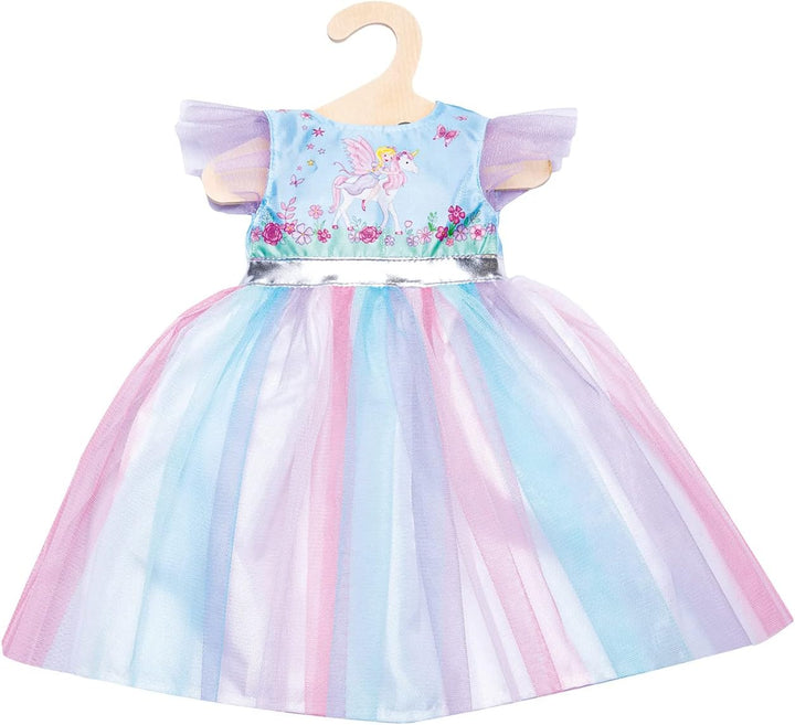 Heless 2130 - Kleid für Puppen im Design Fee und Einhorn, mit silberner Krone, Grösse 35 - 45 cm Kle