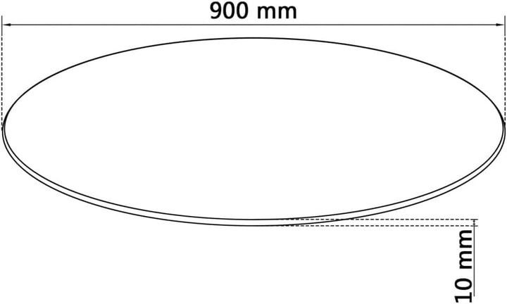 vidaXL Tischplatte aus gehärtetem Glas rund 900 mm Glastisch Tisch Glasplatte Ø 90 cm Transparent