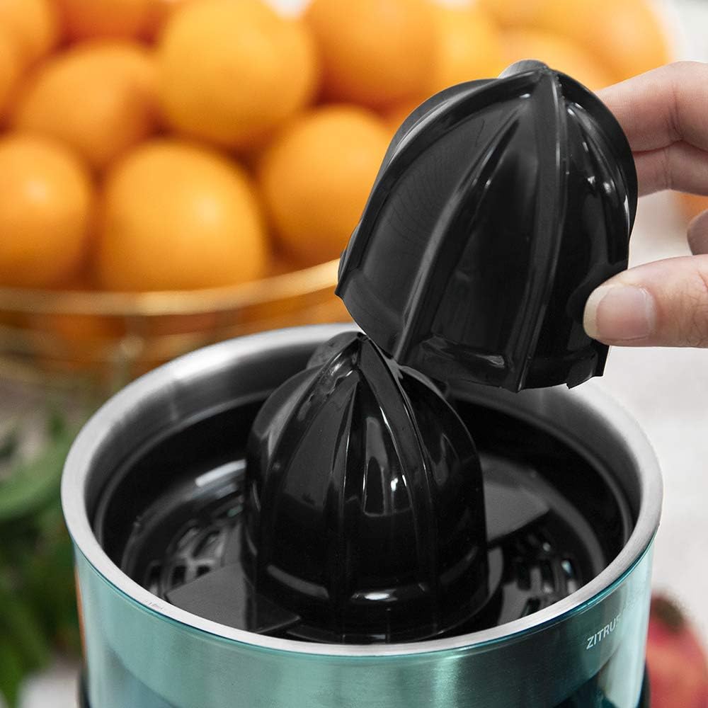 Cecotec Elektrischer Orangenentsafter Zitrus TowerAdjust Easy Black 800 Inox. 800W, einstellbarer Fr