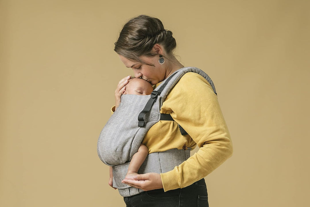 Tula Linen Free-To-Grow Leinen Babytrage für Neugeborene ab Geburt (3,2-20,4 kg), Ergonomische Baby-