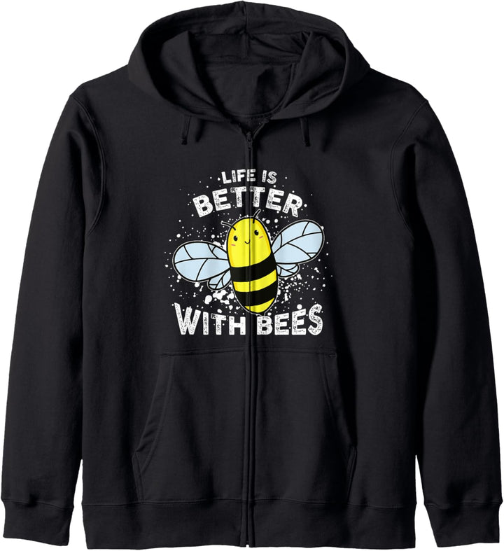 Life Is Better With Bees Imker Bienen Honig Bienenzüchter Kapuzenjacke