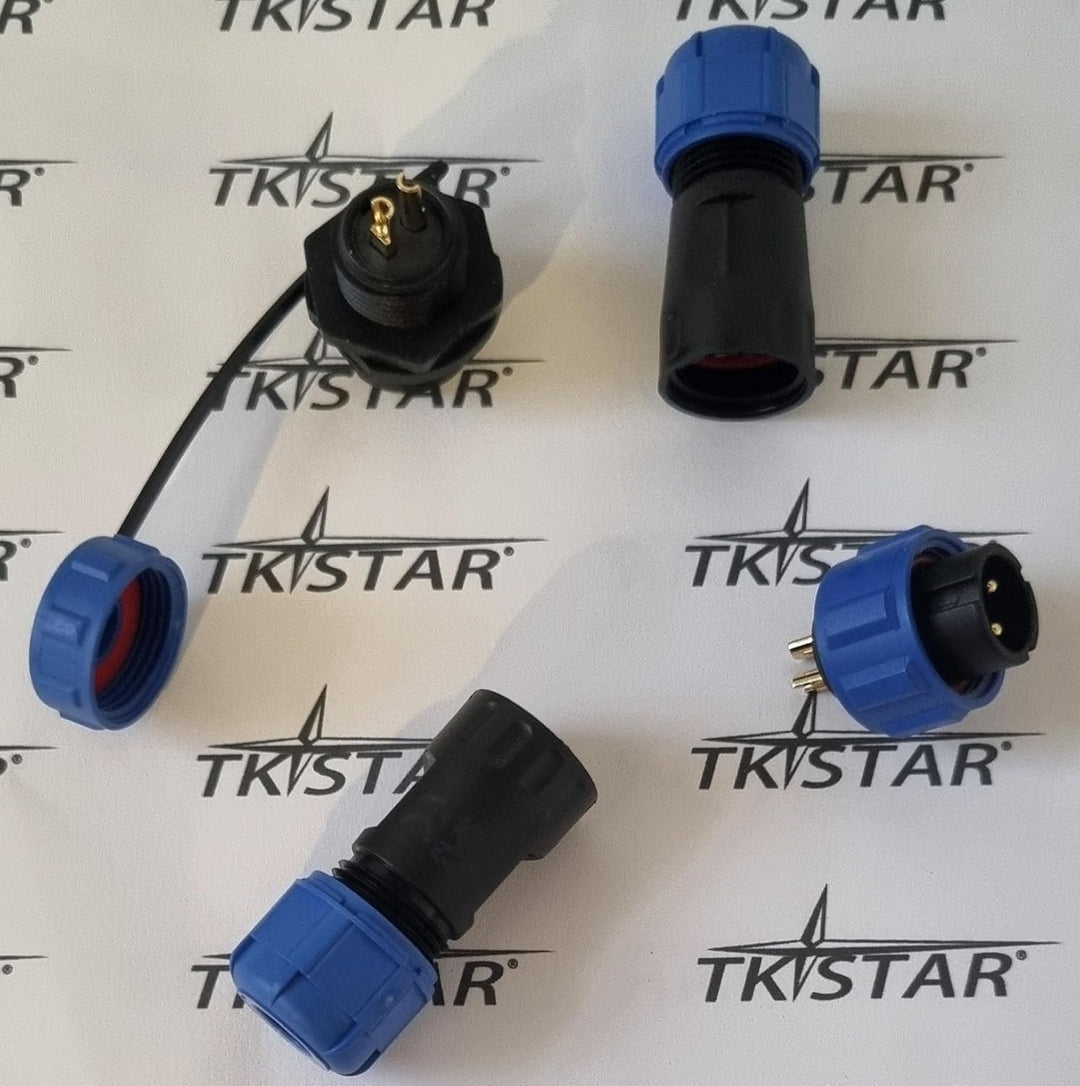 230V 12V IP68 13mm 2,3-polig, 2-Pin, 3Pin Rundstecker, Buchse, Verbinder Stecker mit Deckel, Steckve