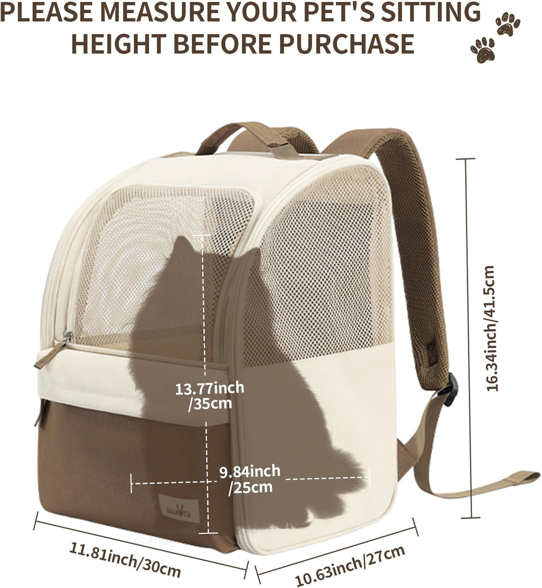 Wakytu HundeRucksack und KatzenRucksack für Kleine Haustiere，600D verschleissfestes Oxford-Gewebe, H