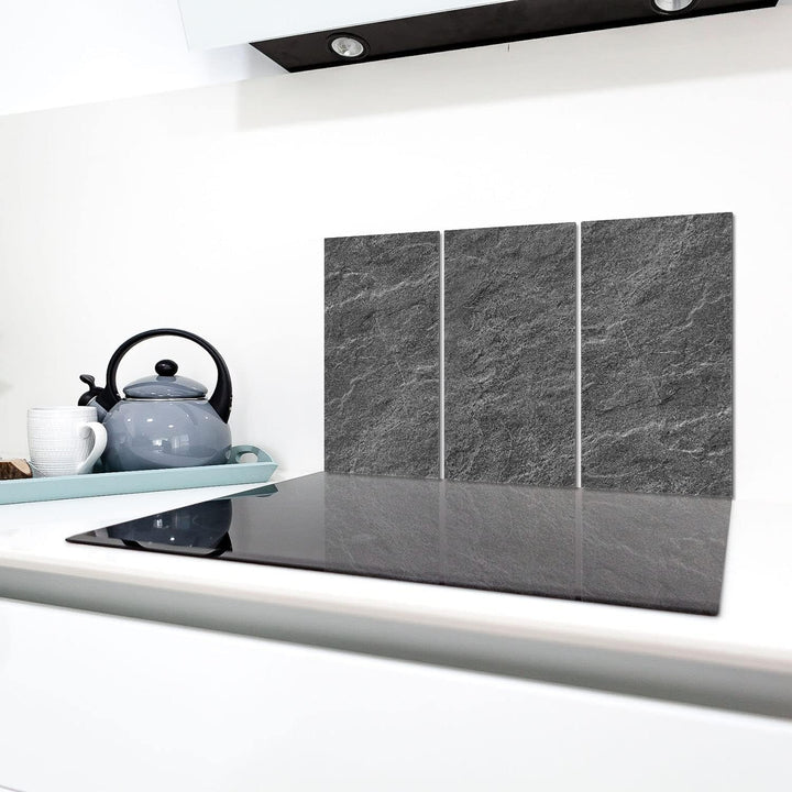 Herdabdeckplatten 3 Teilig 90x52 cm Ceranfeldabdeckung Küche Elektroherd Induktion Herdschutz Spritz