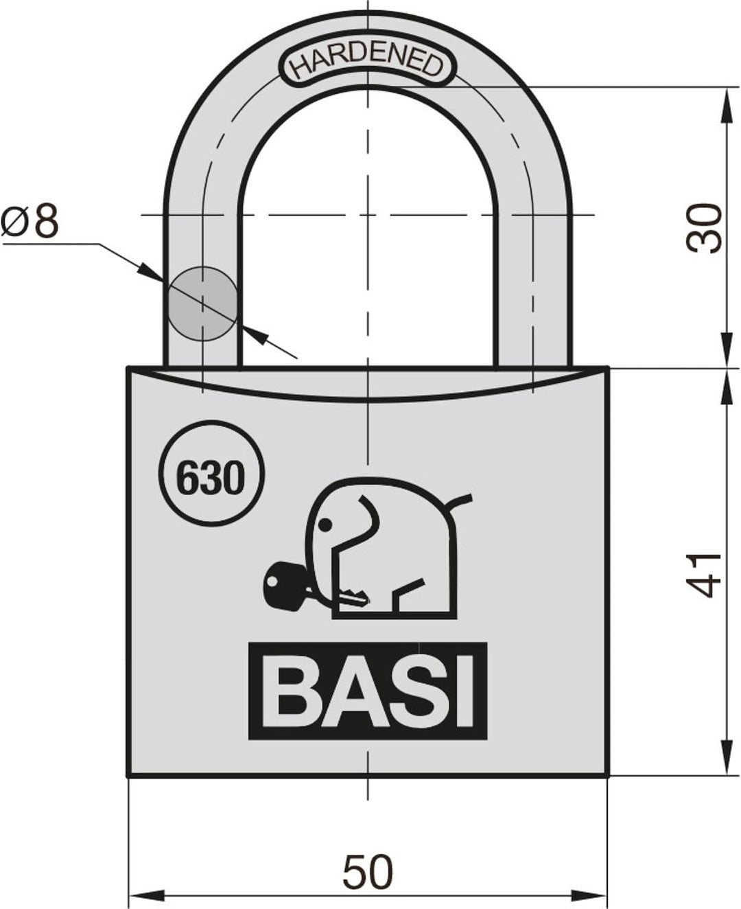 BASI | Vorhangschloss 2er Set | 50 mm | verschiedenschliessend | massives Aluminium-Gehäuse | gehärt
