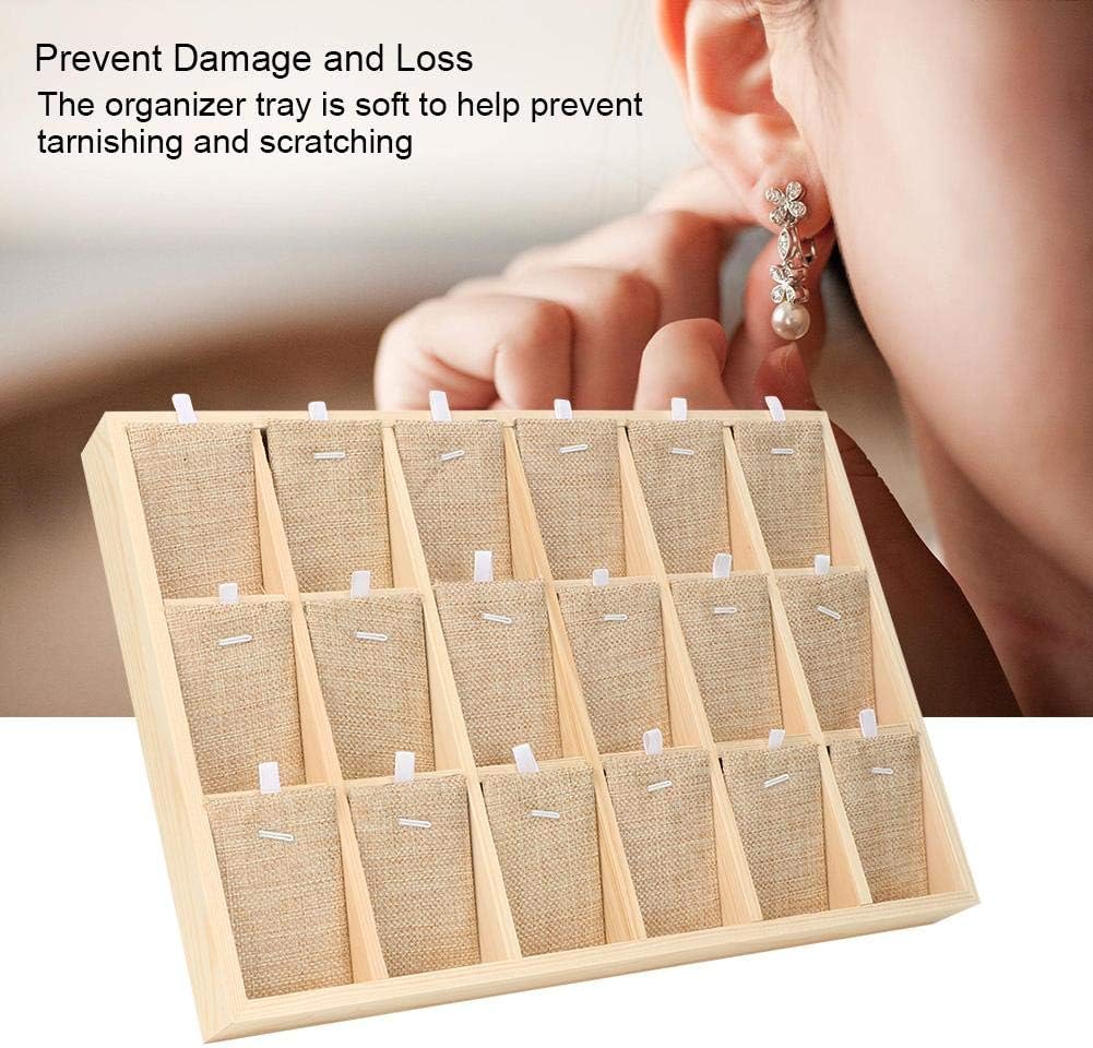 Zerodis Schmuckablage Holz Samt Tablett Vitrine Aufbewahrungskoffer Holz Samt Schmuck Display Schmuc