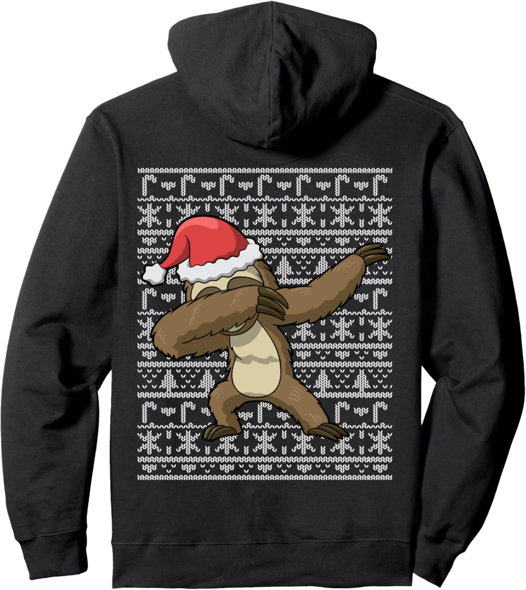 Dabbing Sloth Santa Dab Christmas Pullover Hoodie