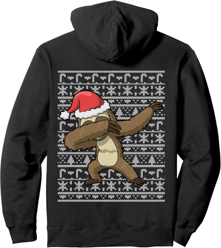 Dabbing Sloth Santa Dab Christmas Pullover Hoodie