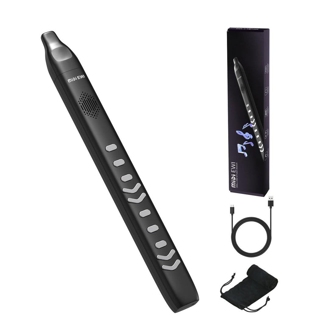 Digital Blasinstrument Schwarz Unterstützung Bluetooth MIDI Elektronisches Blasinstrument mit Netzka