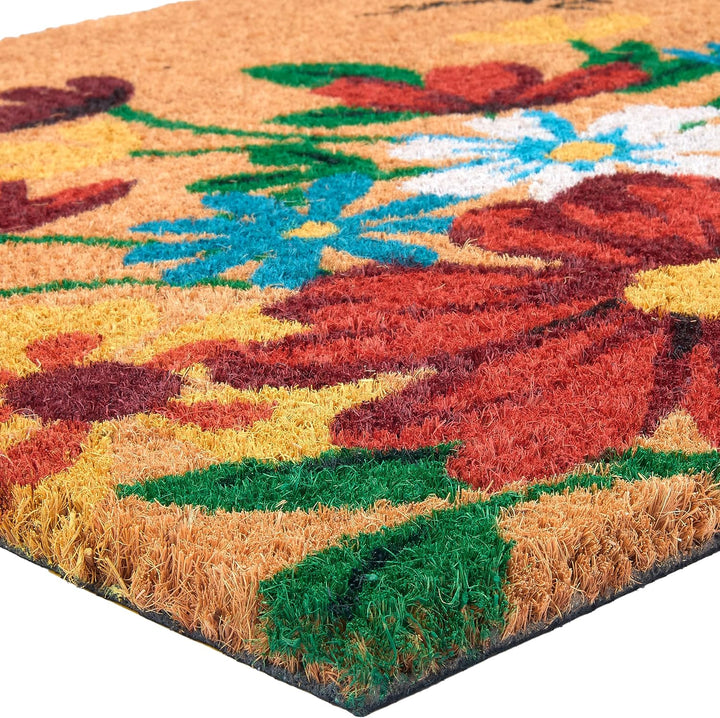 BRUBAKER Fussmatte für Aussen und Innen - Schmetterlinge mit Blumen - 45 x 75 cm Schmutzfangmatte au