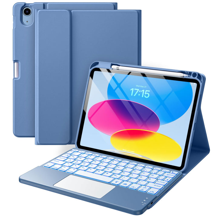 Vobafe Touchpad Hülle mit Tastatur für iPad A16 11 10 Generation 2025 2022, 11/10,9 Zoll, Magnetisch