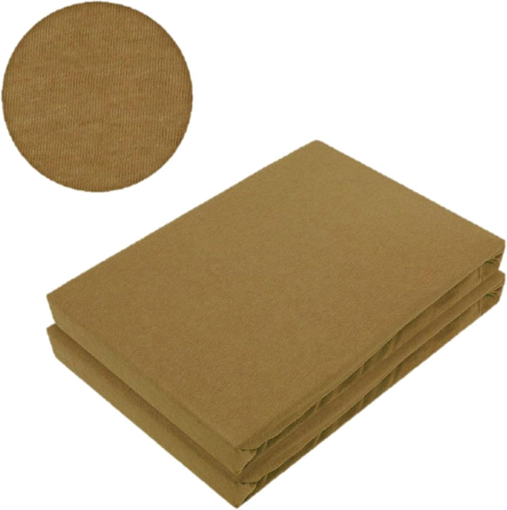 EXKLUSIV HEIMTEXTIL Marke Jersey Spannbettlaken Doppelpack Rundumgummizug 200 x 220 cm Nougat Nougat