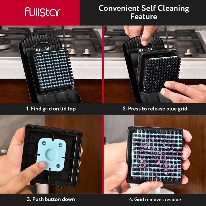 Fullstar Gemüseschneider und Mandoline Gemüsehobel - Julienne- und Würfelschneider für Gurken Zwiebe