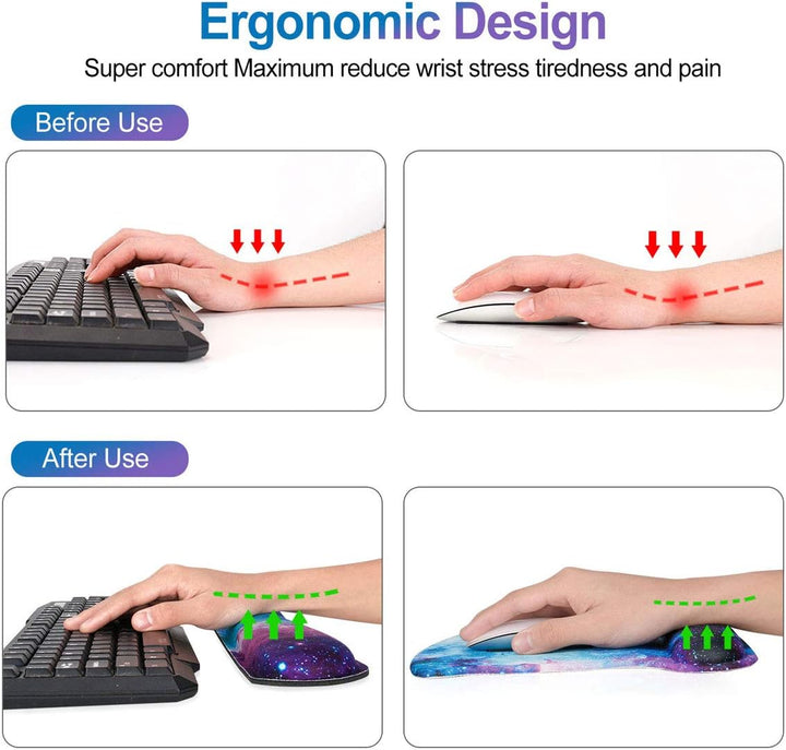 Ergonomisches Mauspad-Set, ToLuLu Cute Gel-Mauspad für Computer-Laptop, rutschfeste Mousepad-Tastatu